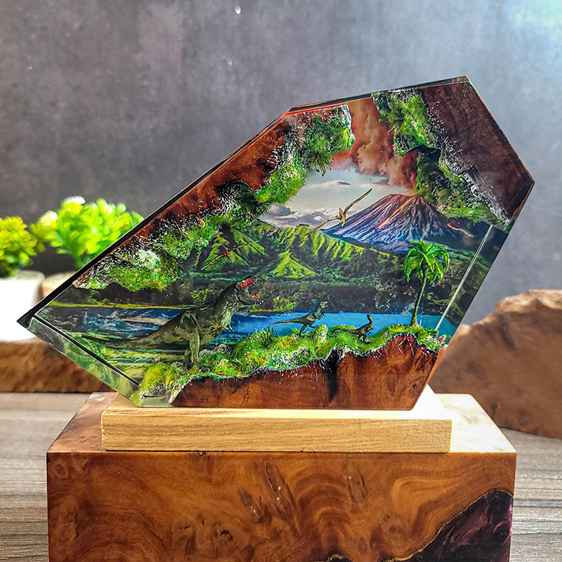 Home Decor Inspo - Table Resin Lamp Dinosaur Figure Colorful