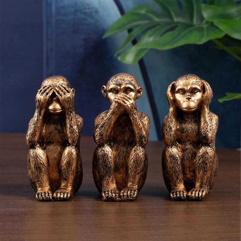 Home Decor Aesthetic Pinterest - Resin Three Wise Monkeys Figurines Don't