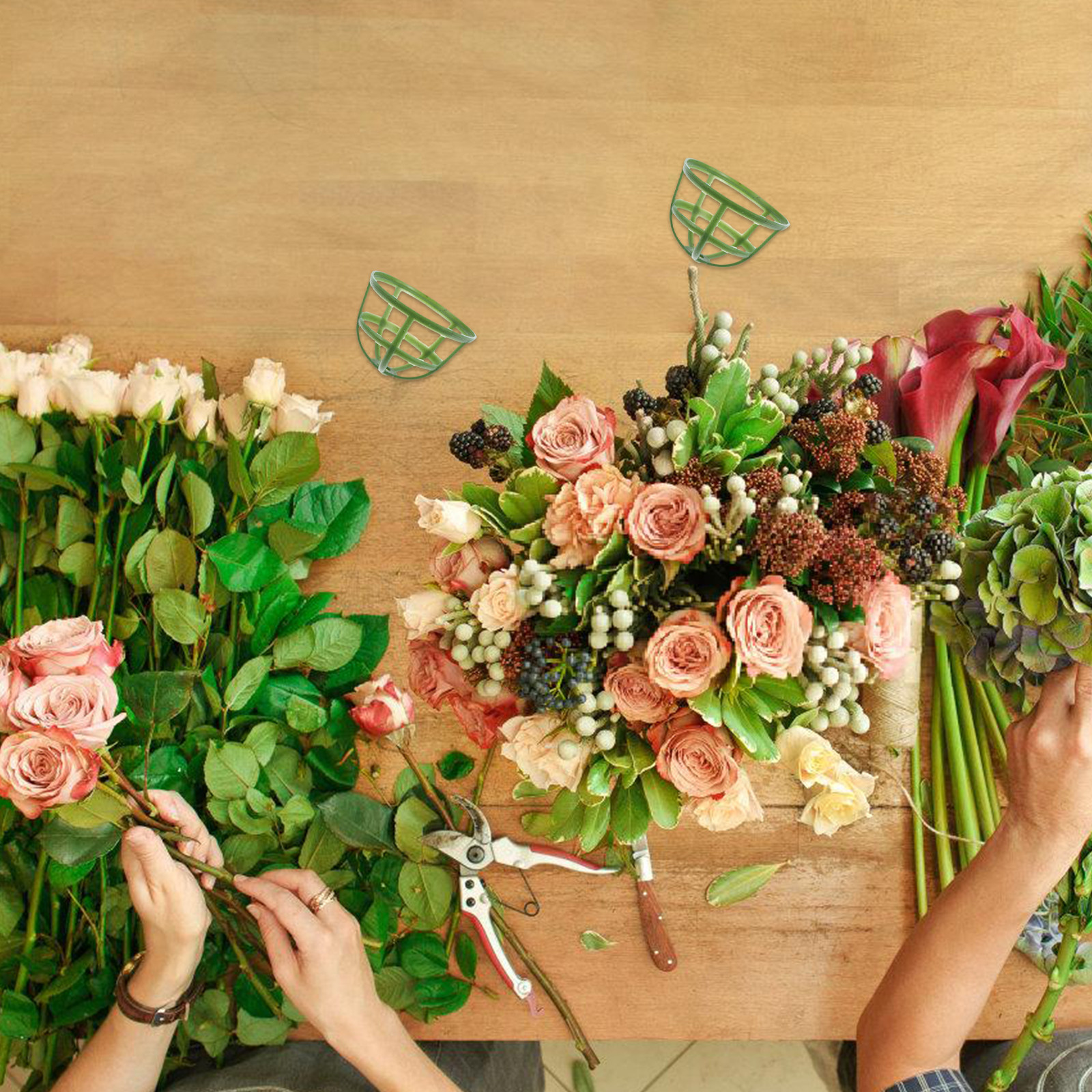 Home Decor Event - 100Pcs Floral Cage Rose Half Ball