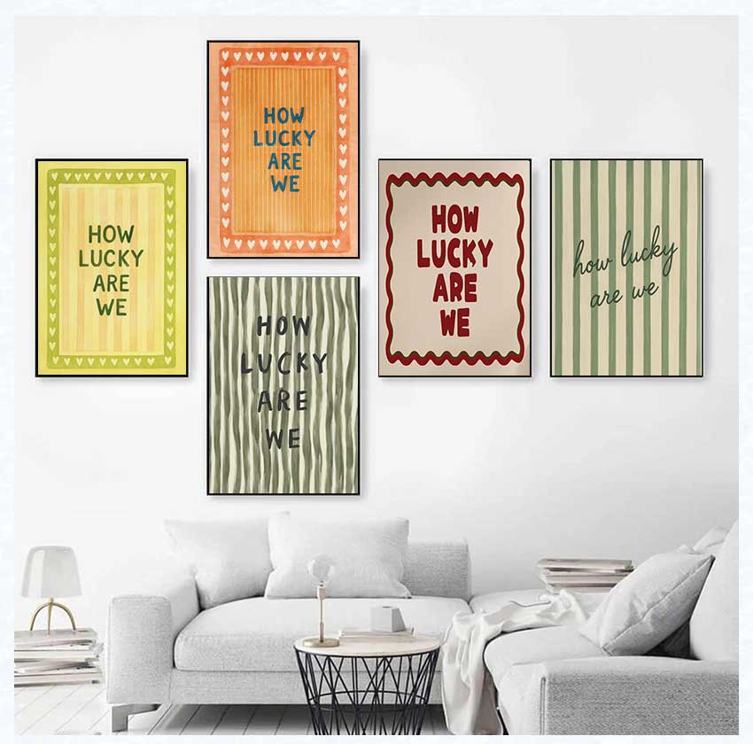 Home Decor How To - Print Poster Modern Heart Stripe Art