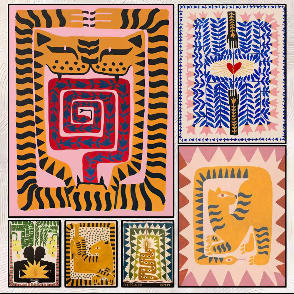 Home Decor Scrap - Ancient Egypt Tiger Leopard Classic Vintage