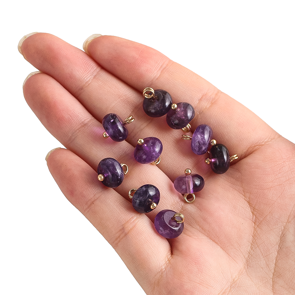 Home Decor Curtain - 2pcs Random Amethyst Flat Bead Hanging