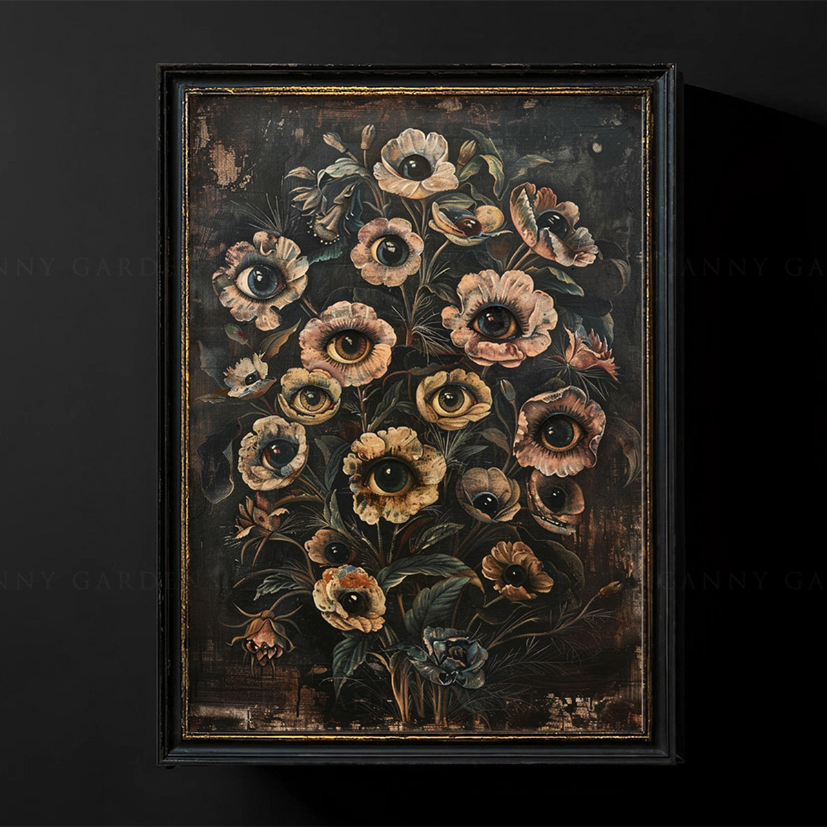 Home Decor Gothic - Victorian Gothic Floral Evil Eye Canvas