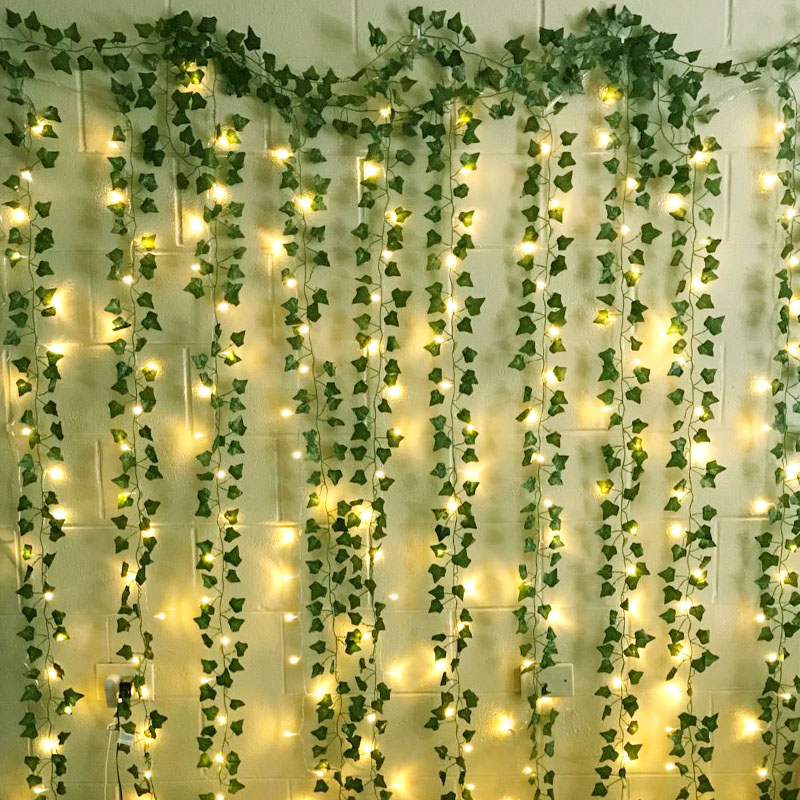 Victory Home Decor - 2.3m Silk Leaves Fake Creeper Green