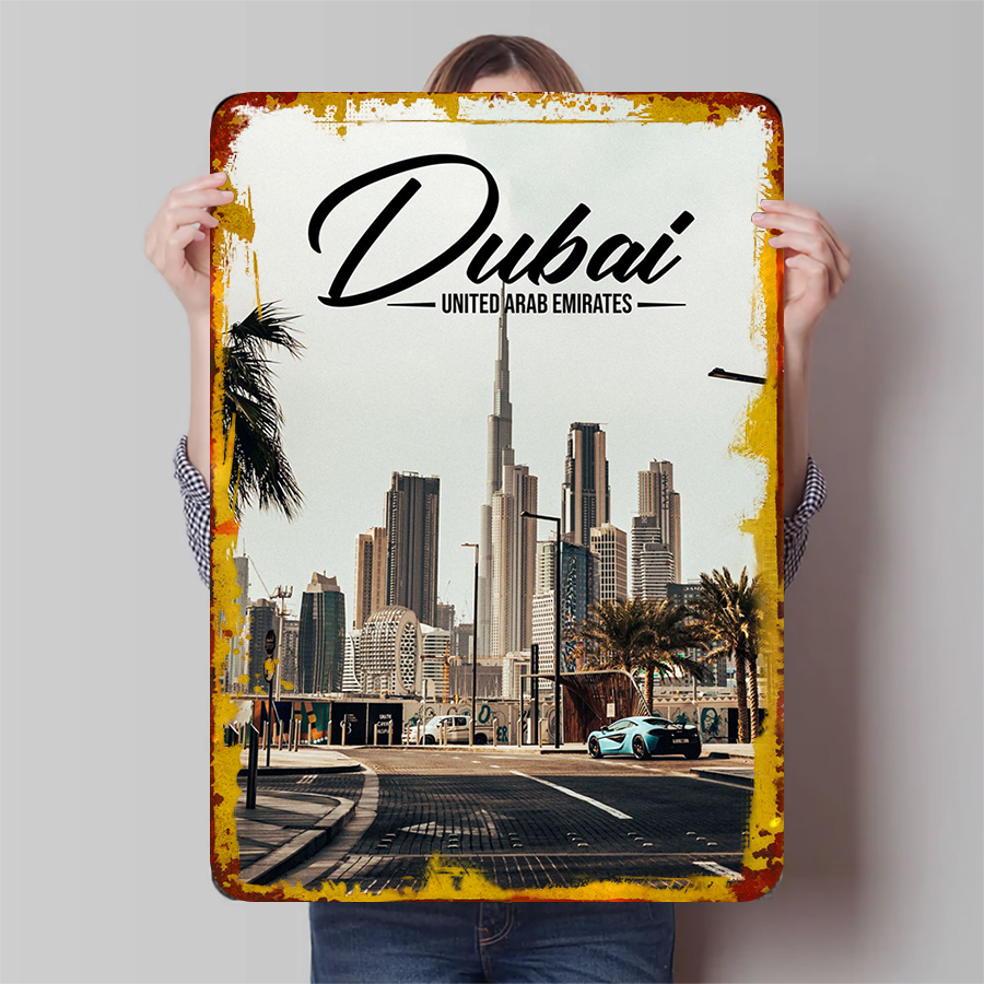 Home Decor Uae - Dubai Skyline Metal Wall Art UAE