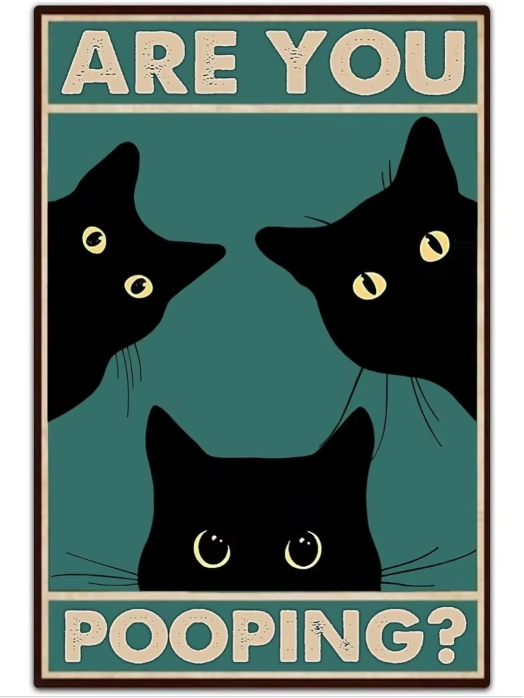 Home Decor Gothic - Vintage Decor Black Cat Wall Art