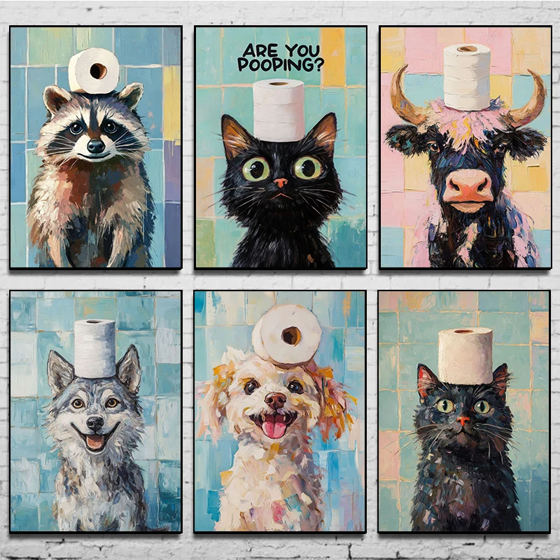 1pc frameless Toilet Paper Ani - Home Decor Scrap 评论和价格