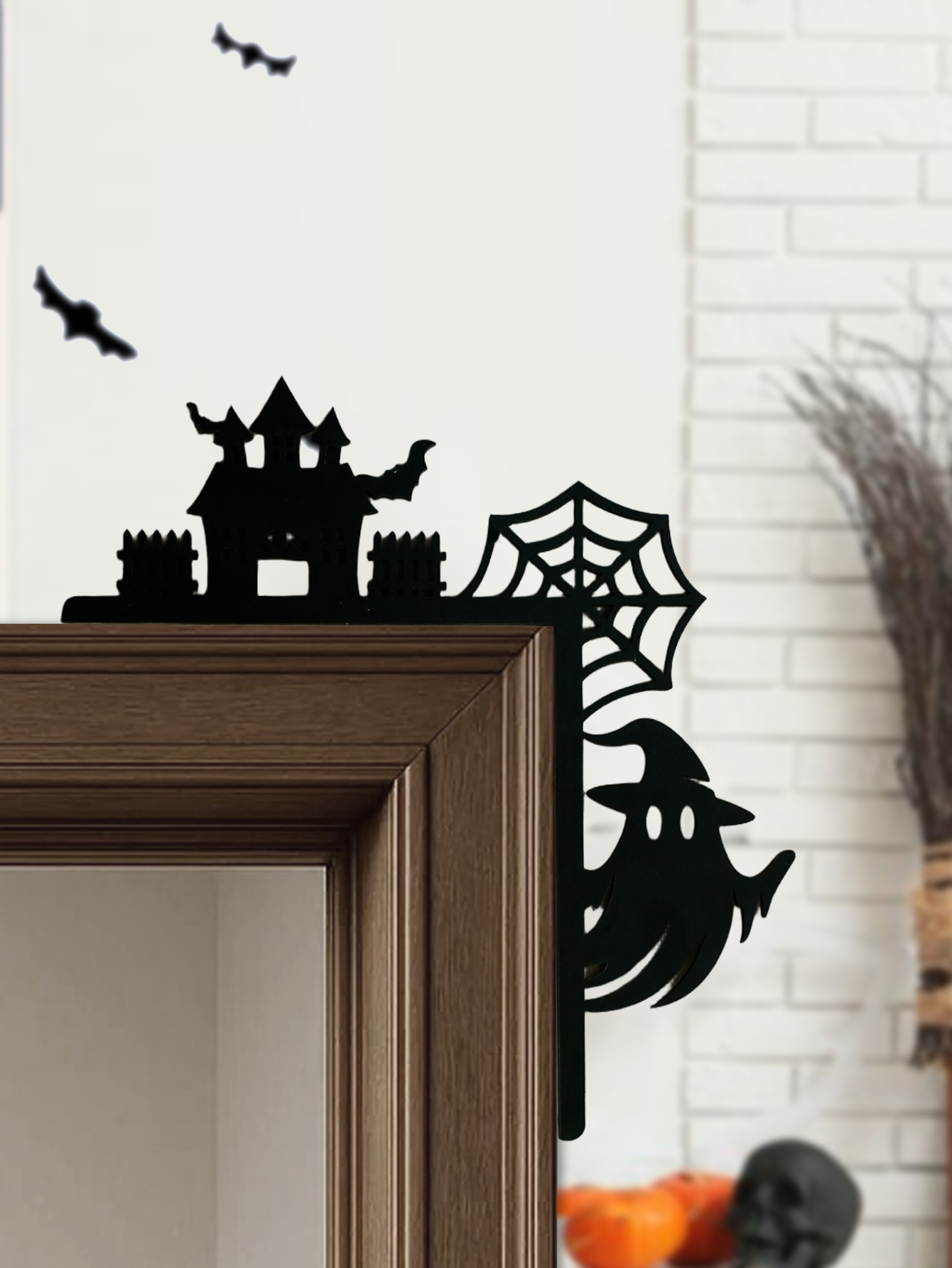 Wooden Halloween Door Corner D - Home Decor Gothic 评论和价格