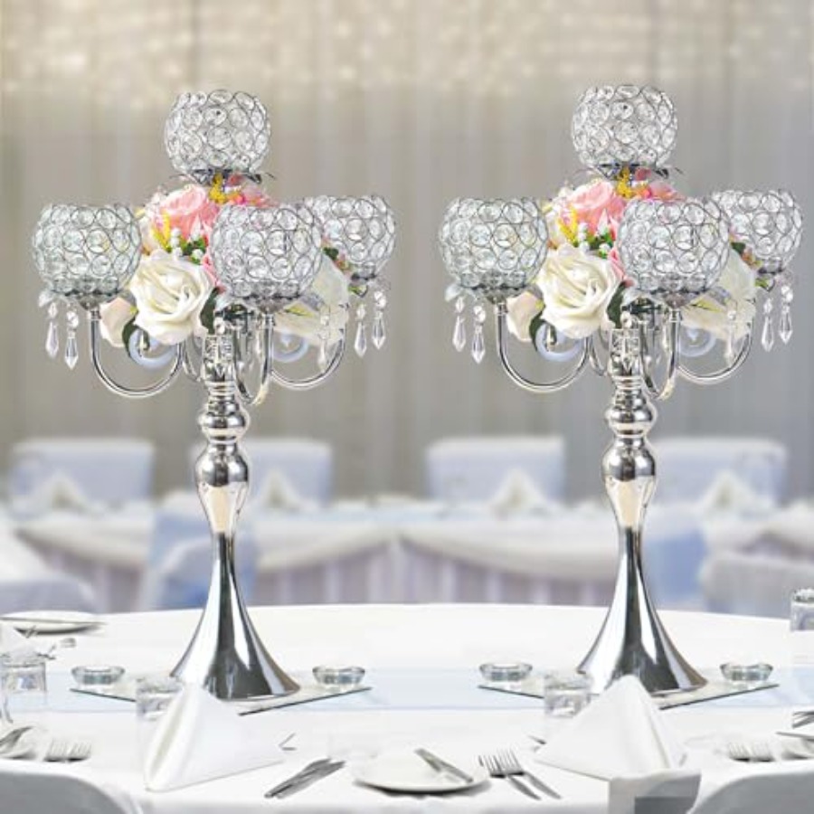 Pcs Elegant 5-Arm Tea Light Ca - Home Decor Event 评论和价格
