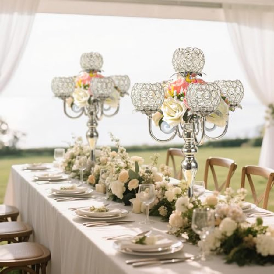 Pcs Elegant 5-Arm Tea Light Ca - Home Decor Event 评论和价格