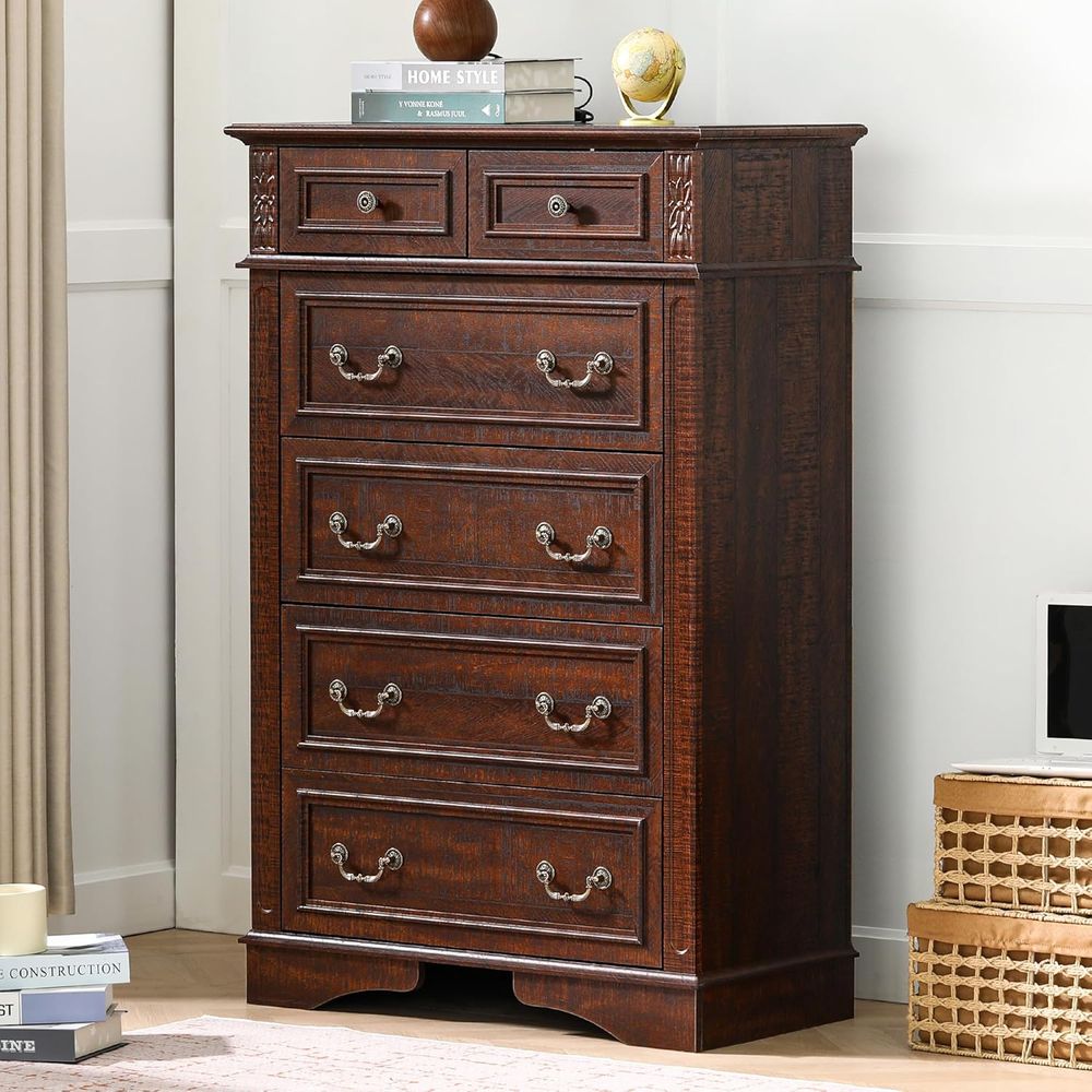 6-Drawer Tall Dresser for Bedr - Home Decor Furniture 评论和价格