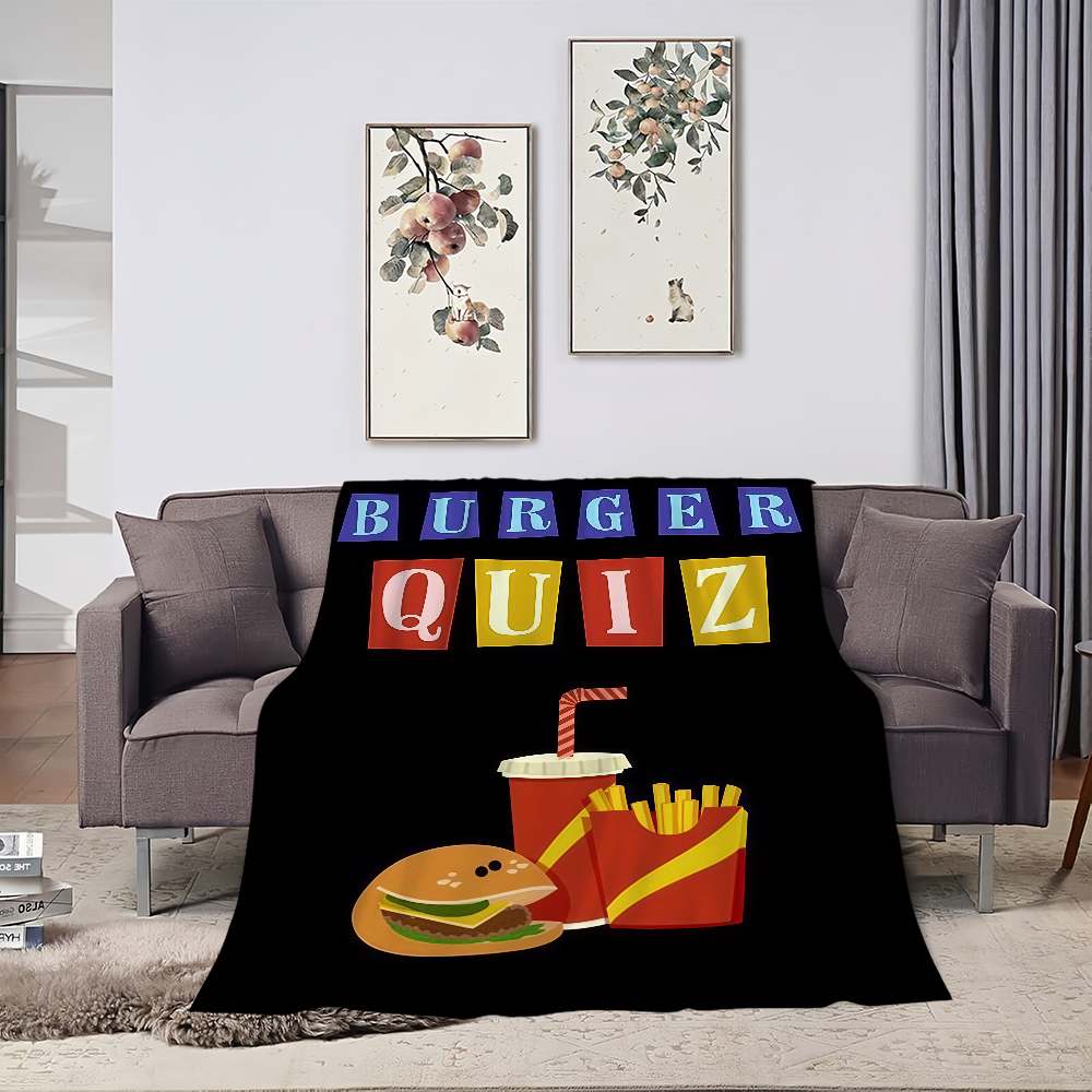 Burger Quiz Blanket For Soft T - Home Decor Quiz 评论和价格