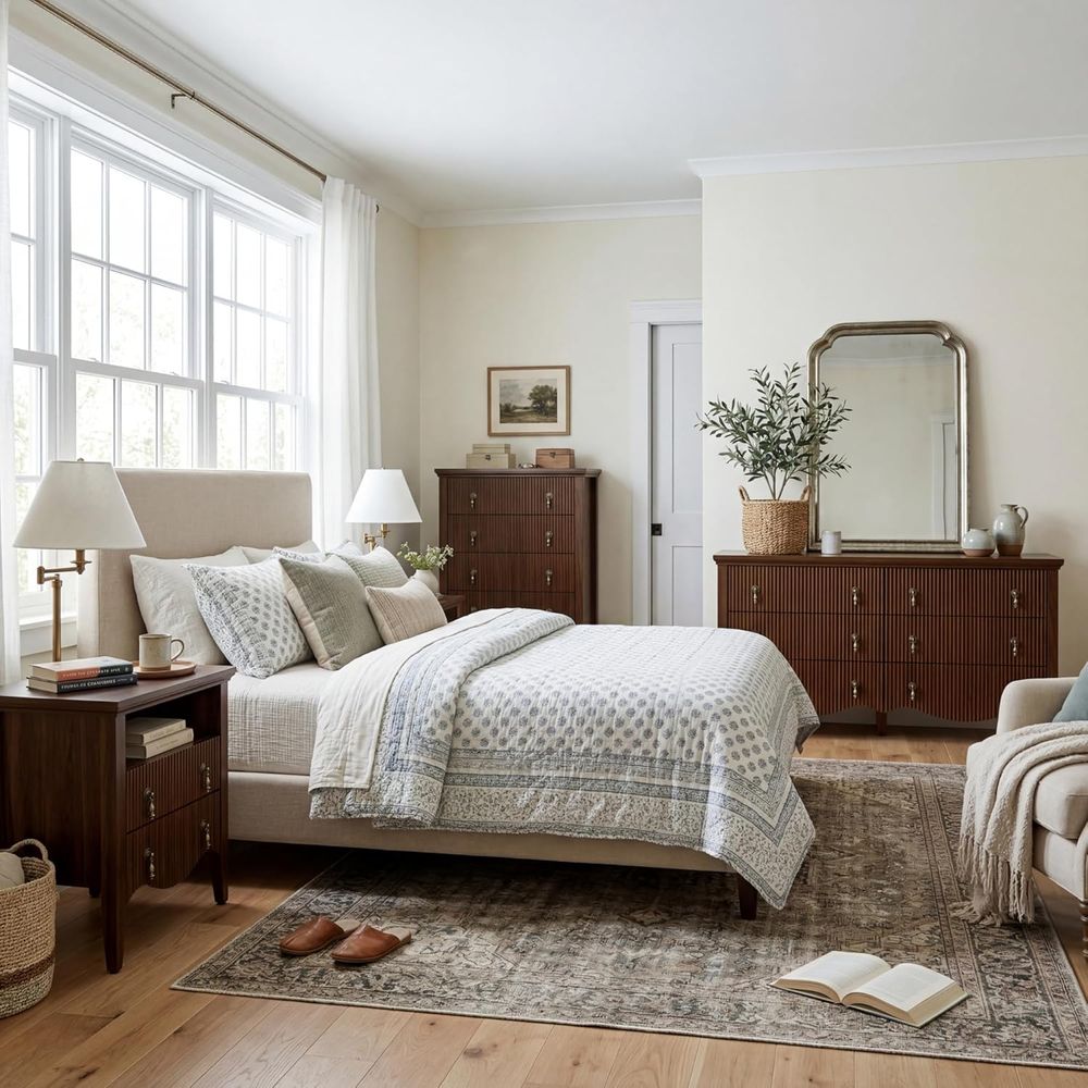 Vintage Walnut Bedroom Furnitu - Home Decor Furniture 评论和价格