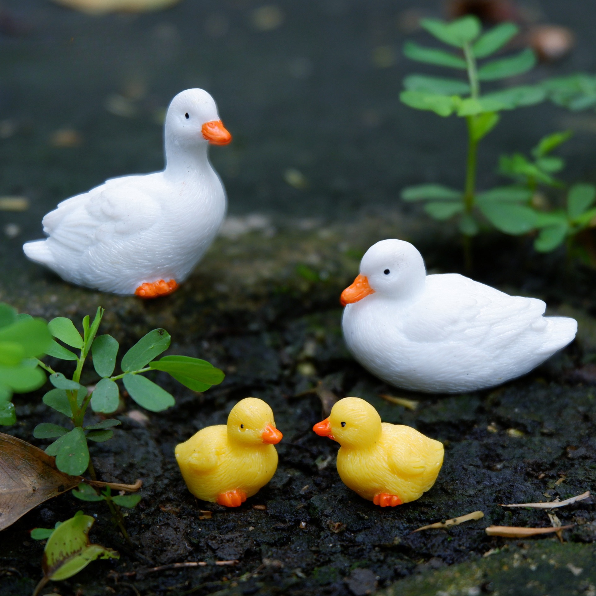 4pcs Duck Resin Small Ornament - Home Decor Aesthetic Pinterest 评论和价格