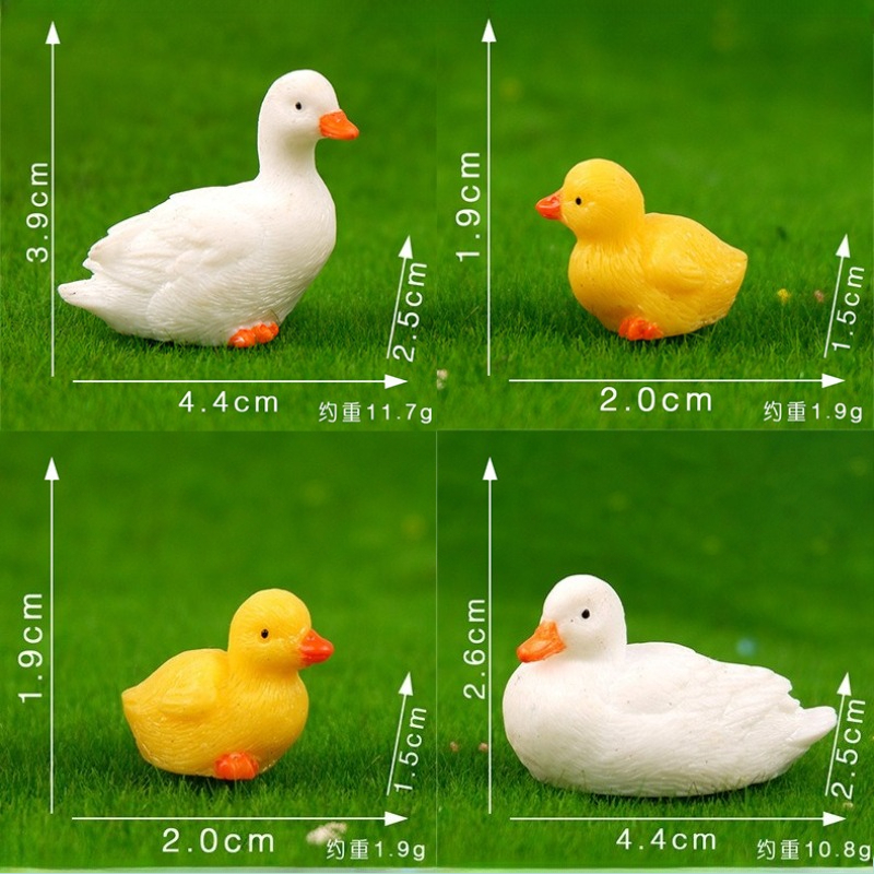 4pcs Duck Resin Small Ornament - Home Decor Aesthetic Pinterest 评论和价格