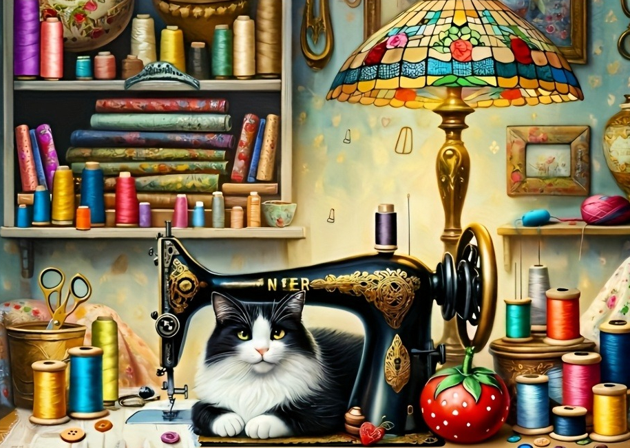 The Cat is under the Sewing Ma - Home Decor Under 500 评论和价格
