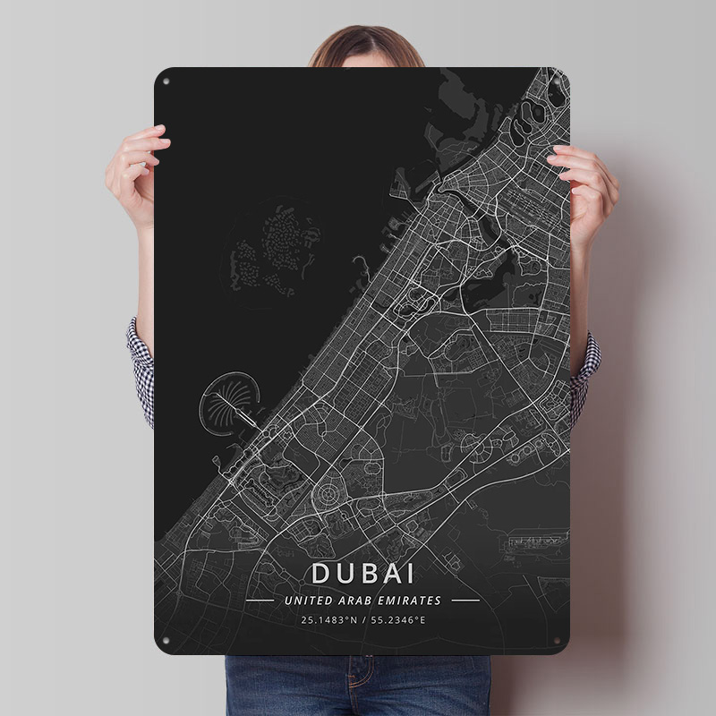 Dubai UAE Tin Sign Wall Art Po - Home Decor Uae 评论和价格