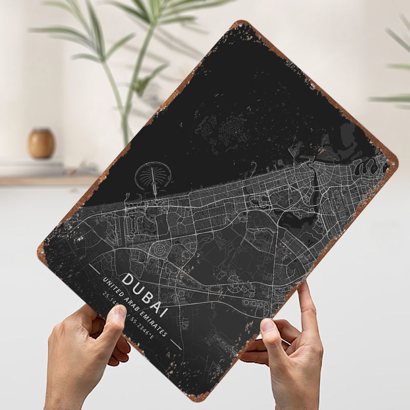 Dubai UAE Tin Sign Wall Art Po - Home Decor Uae 评论和价格