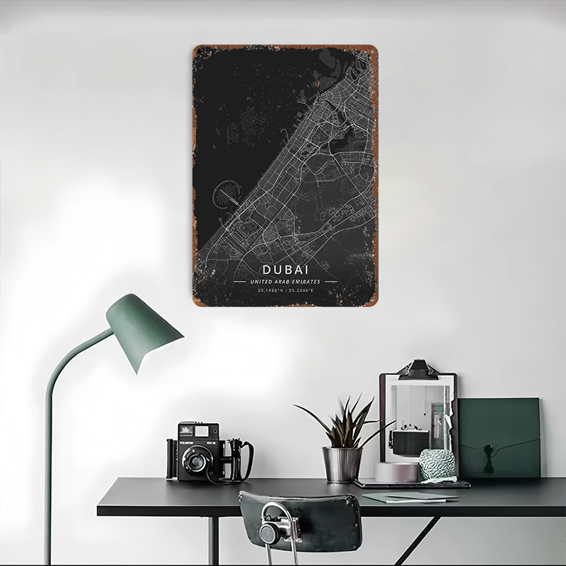 Dubai UAE Tin Sign Wall Art Po - Home Decor Uae 评论和价格