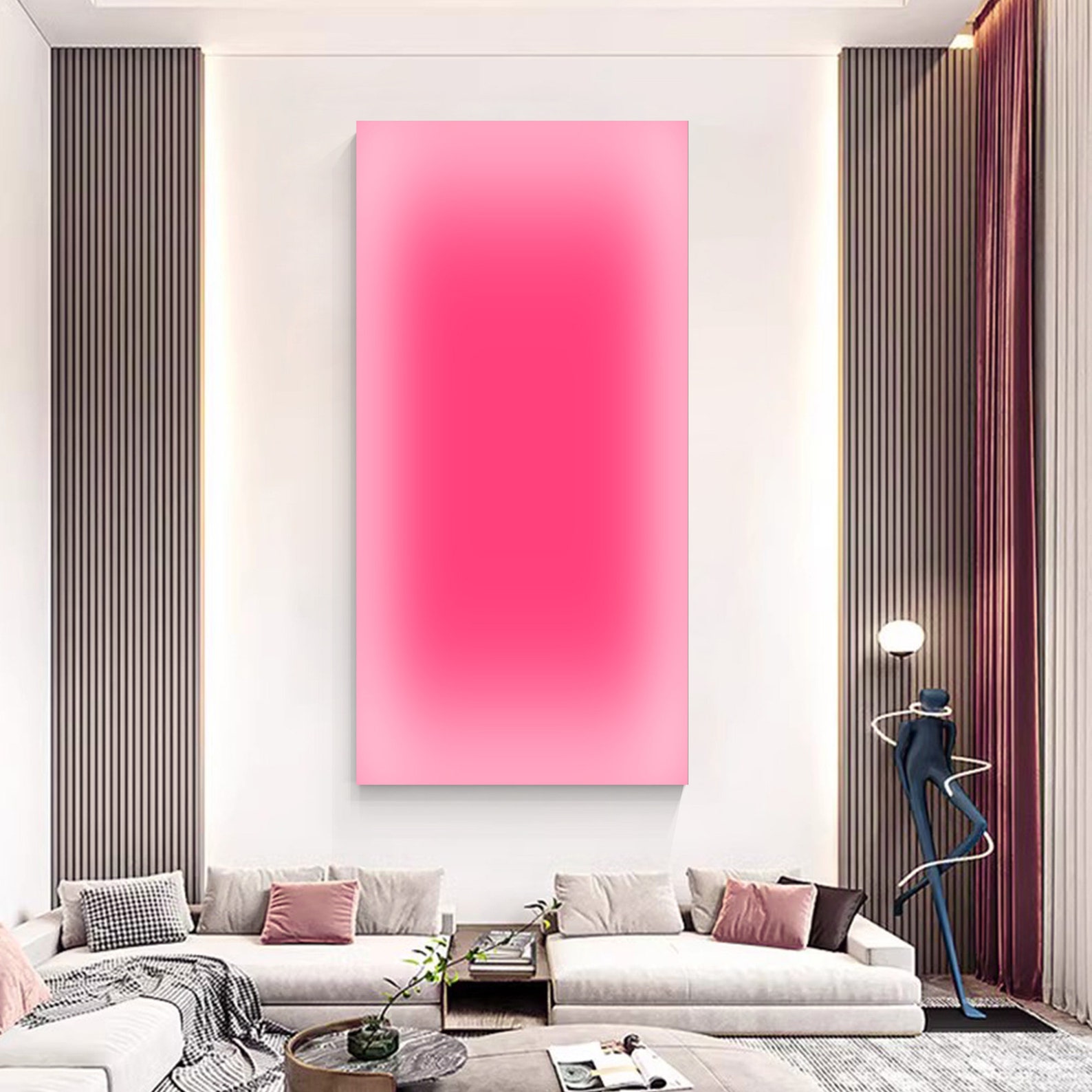 Abstract Pink Ombre Art Neon G - Home Decor Dopamine 评论和价格