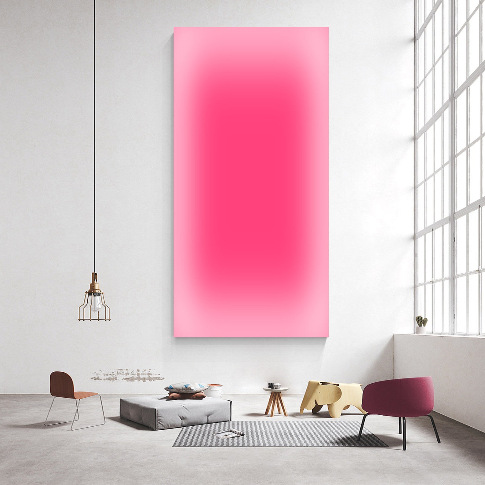Abstract Pink Ombre Art Neon G - Home Decor Dopamine 评论和价格