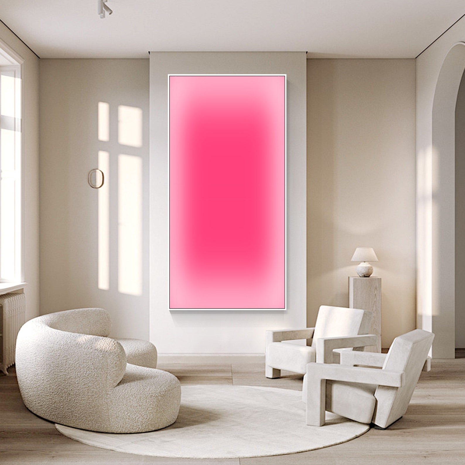 Abstract Pink Ombre Art Neon G - Home Decor Dopamine 评论和价格