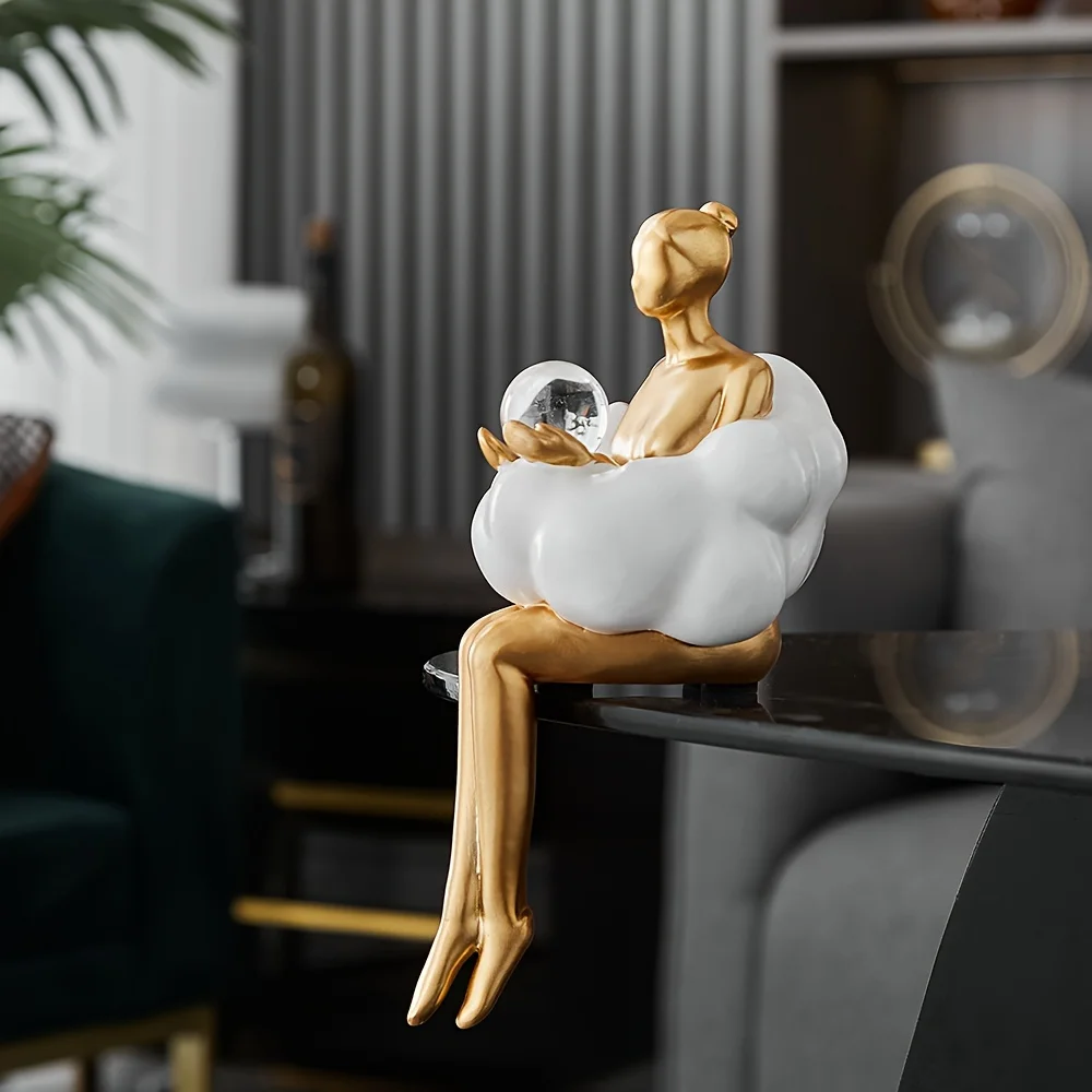 Cloud Girl Sculpture Abstract  - Home Decor Dopamine 评论和价格