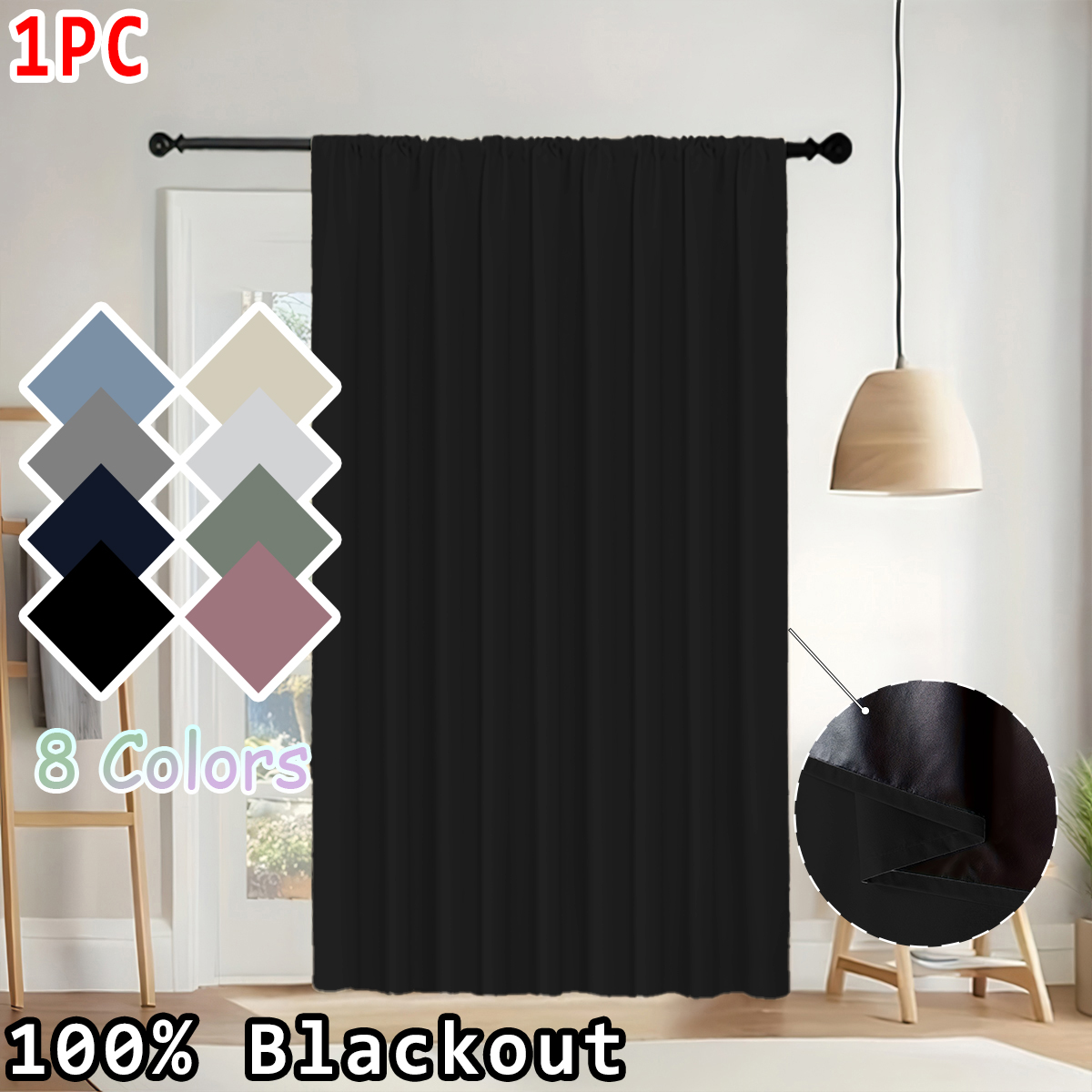 1 Piece of Simple Solid Color  - Home Decor Curtain 评论和价格