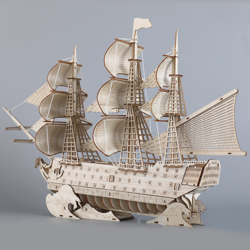 DIY 3D Wooden Puzzles HMS Vict - Victory Home Decor 评论和价格