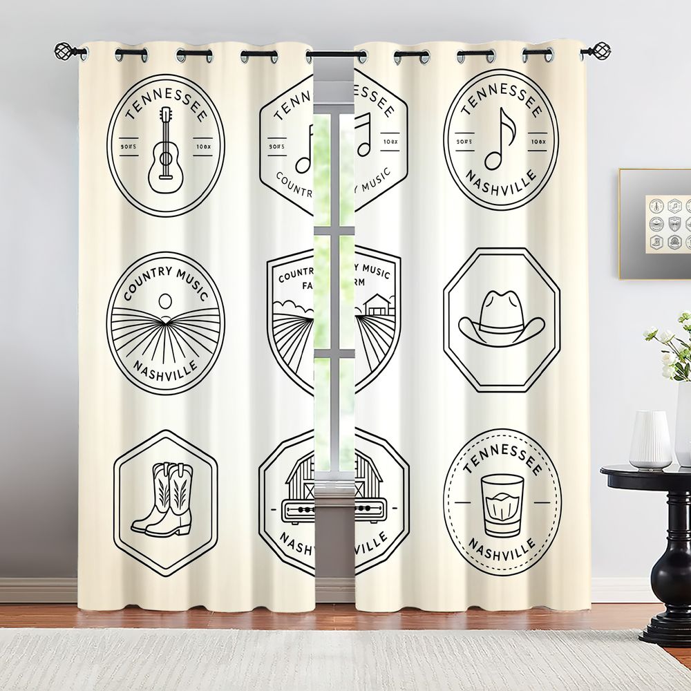 Tennessee Country Music Theme  - Home Decor Curtain 评论和价格