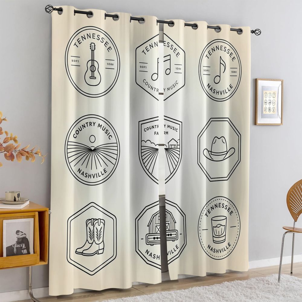 Tennessee Country Music Theme  - Home Decor Curtain 评论和价格