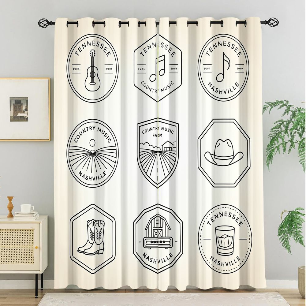 Tennessee Country Music Theme  - Home Decor Curtain 评论和价格