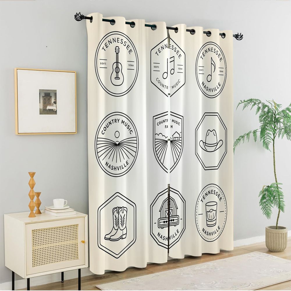 Tennessee Country Music Theme  - Home Decor Curtain 评论和价格