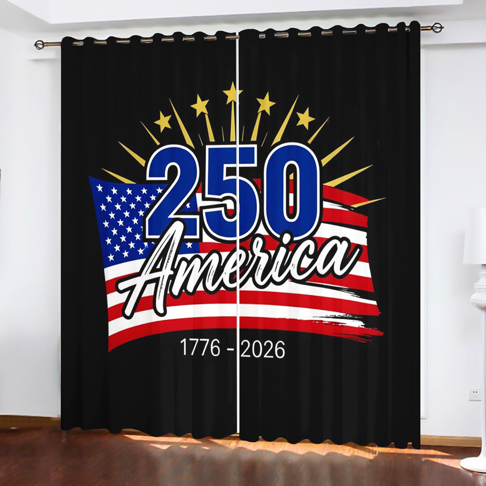 America 250th Anniversary Curt - Home Decor Curtain 评论和价格