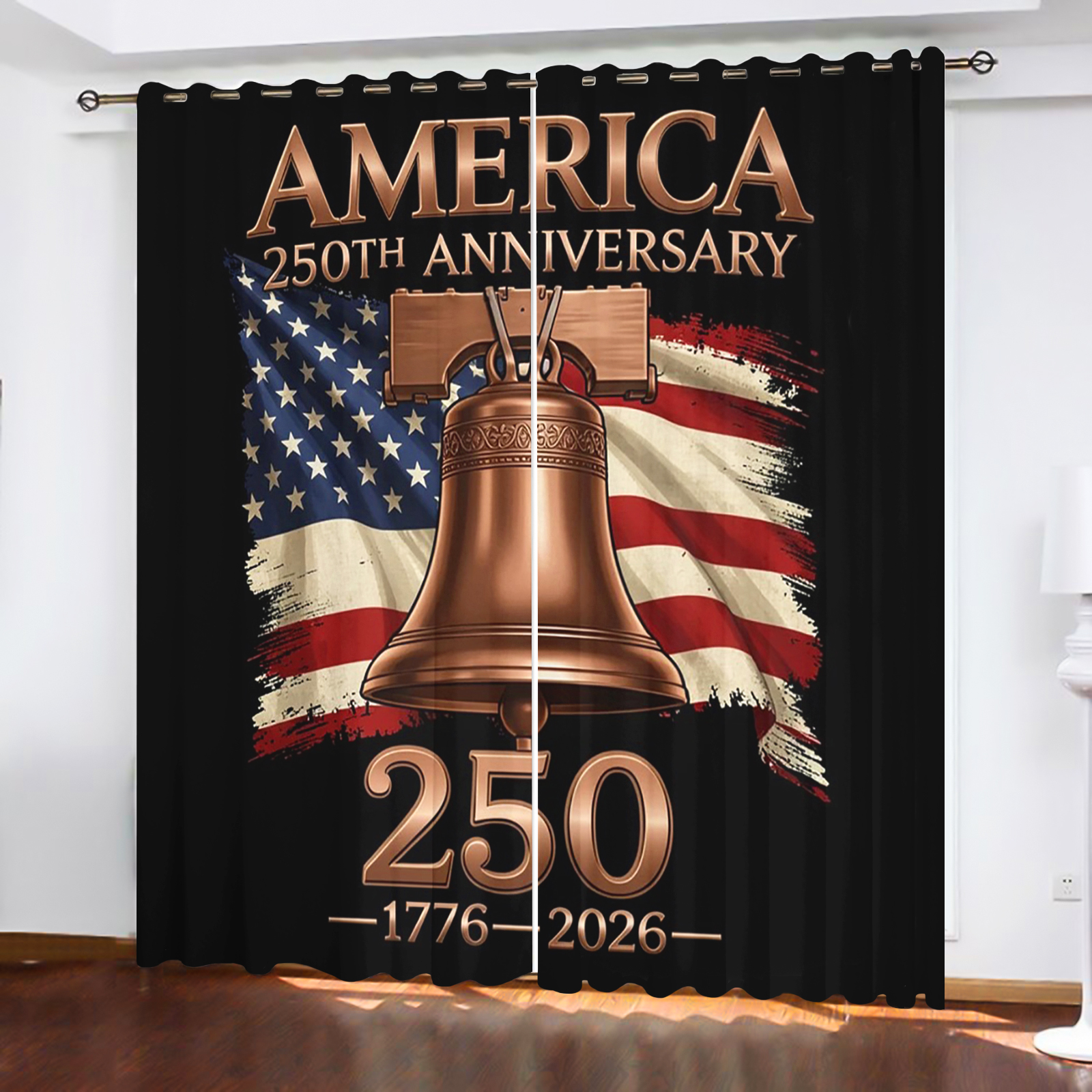America 250th Anniversary Curt - Home Decor Curtain 评论和价格