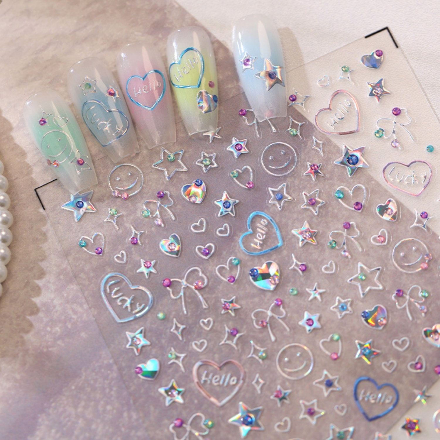 Holographic Dopamine Nail Deca - Home Decor Dopamine 评论和价格
