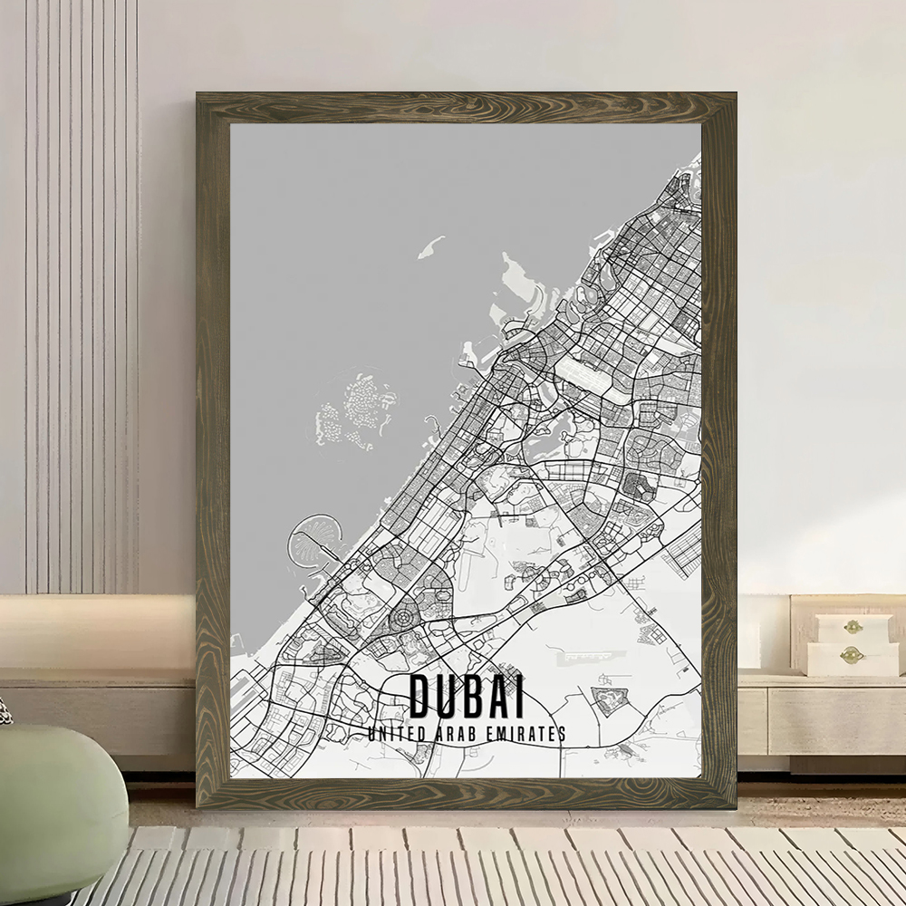 UAE Dubai City Map Poster Canv - Home Decor Uae 评论和价格