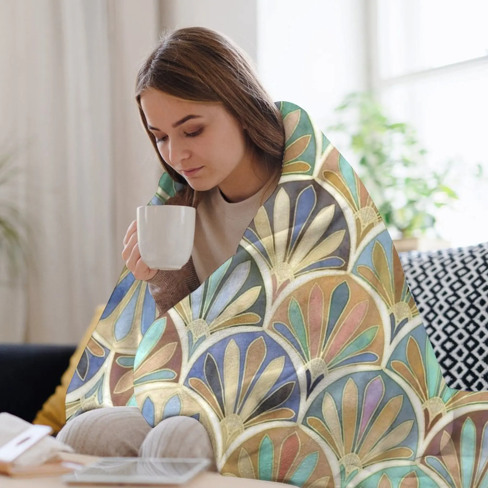 Autumn Neutrals Vintage Twenti - Neutral Throw Blanket 评论和价格