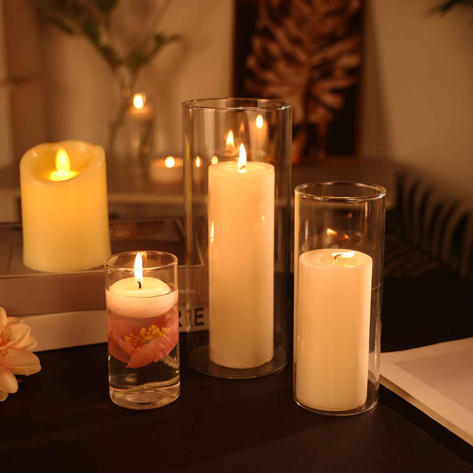 WHONLINE 35pcs Clear Glass Cyl - Home Decor Event 评论和价格