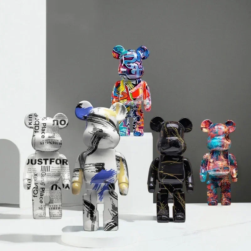 27cm Graffiti Bear Statue Pain - Home Decor Aesthetic Pinterest 评论和价格