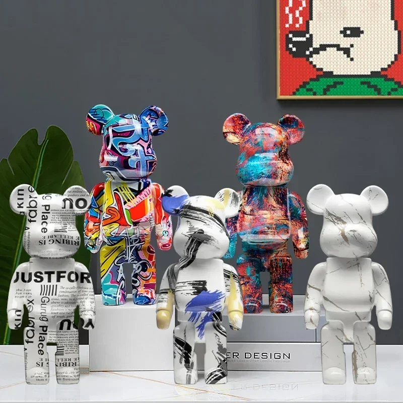 27cm Graffiti Bear Statue Pain - Home Decor Aesthetic Pinterest 评论和价格