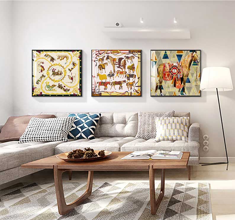 Modern Horses Canvas Painting  - Home Decor Hermes 评论和价格