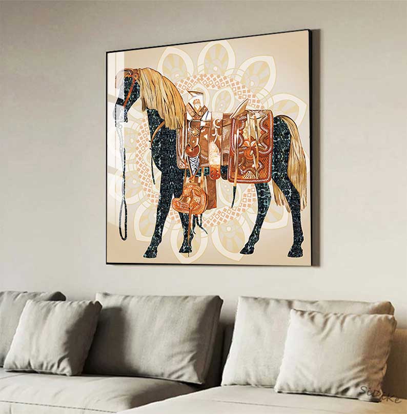 Modern Horses Canvas Painting  - Home Decor Hermes 评论和价格