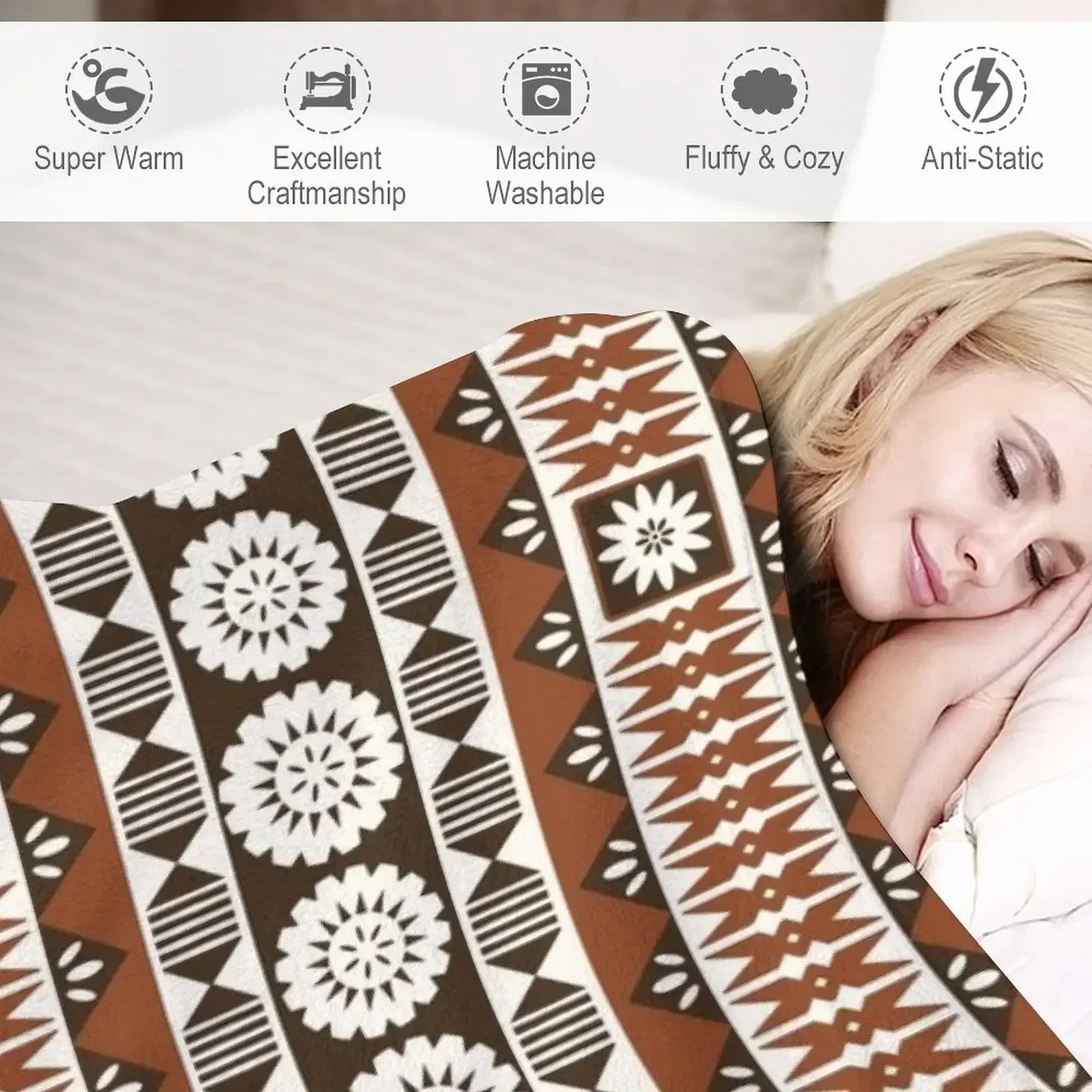 Fijian Masi 2 - Neutrals Throw - Neutral Throw Blanket 评论和价格