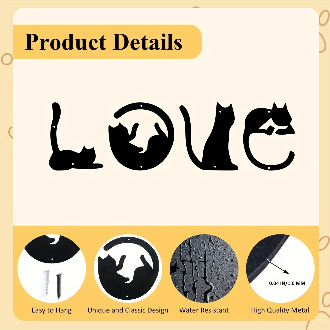 HelloYoung 4pcs/set Cute Cat M - Home Decor Gothic 评论和价格