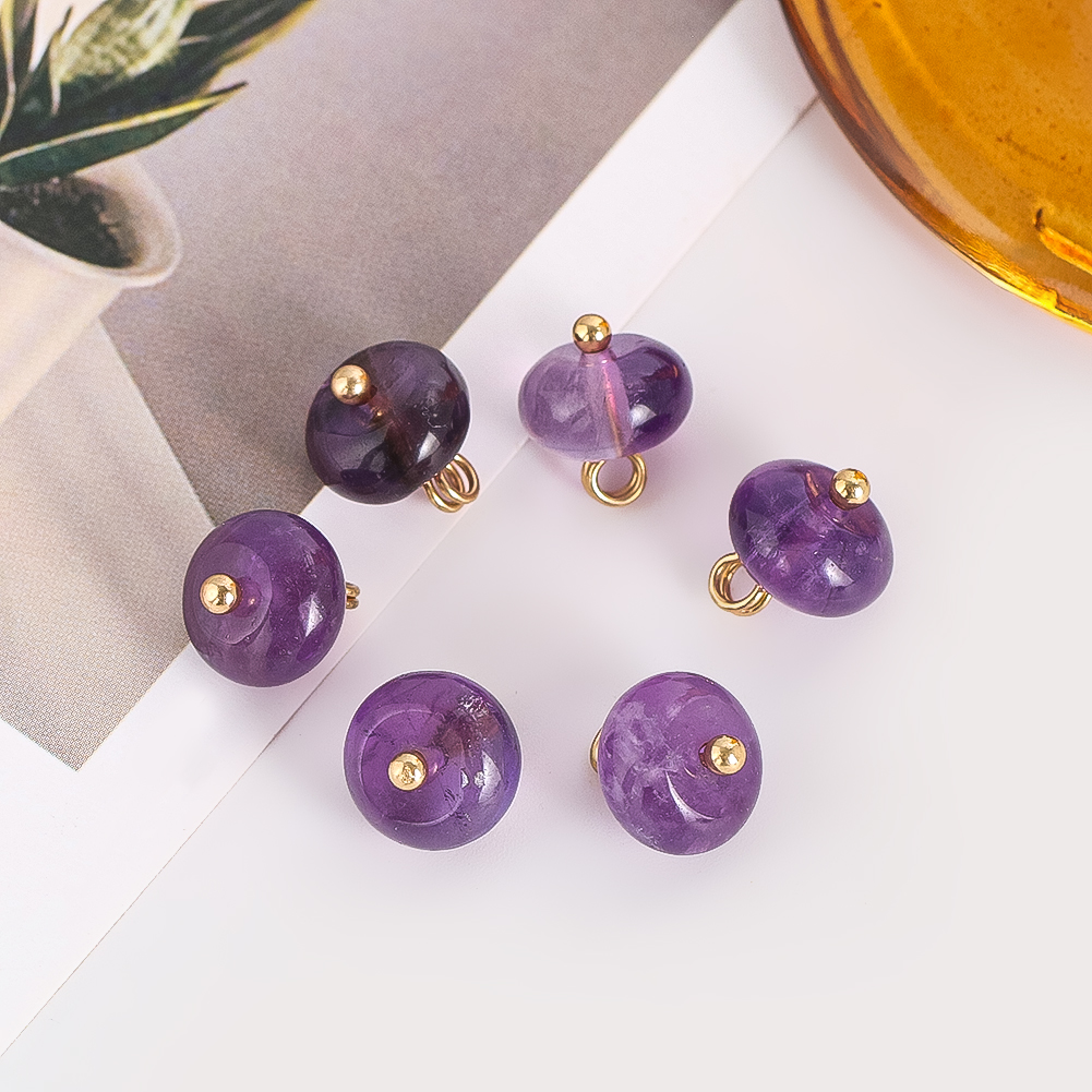 2pcs Random Amethyst Flat Bead - Home Decor Curtain 评论和价格