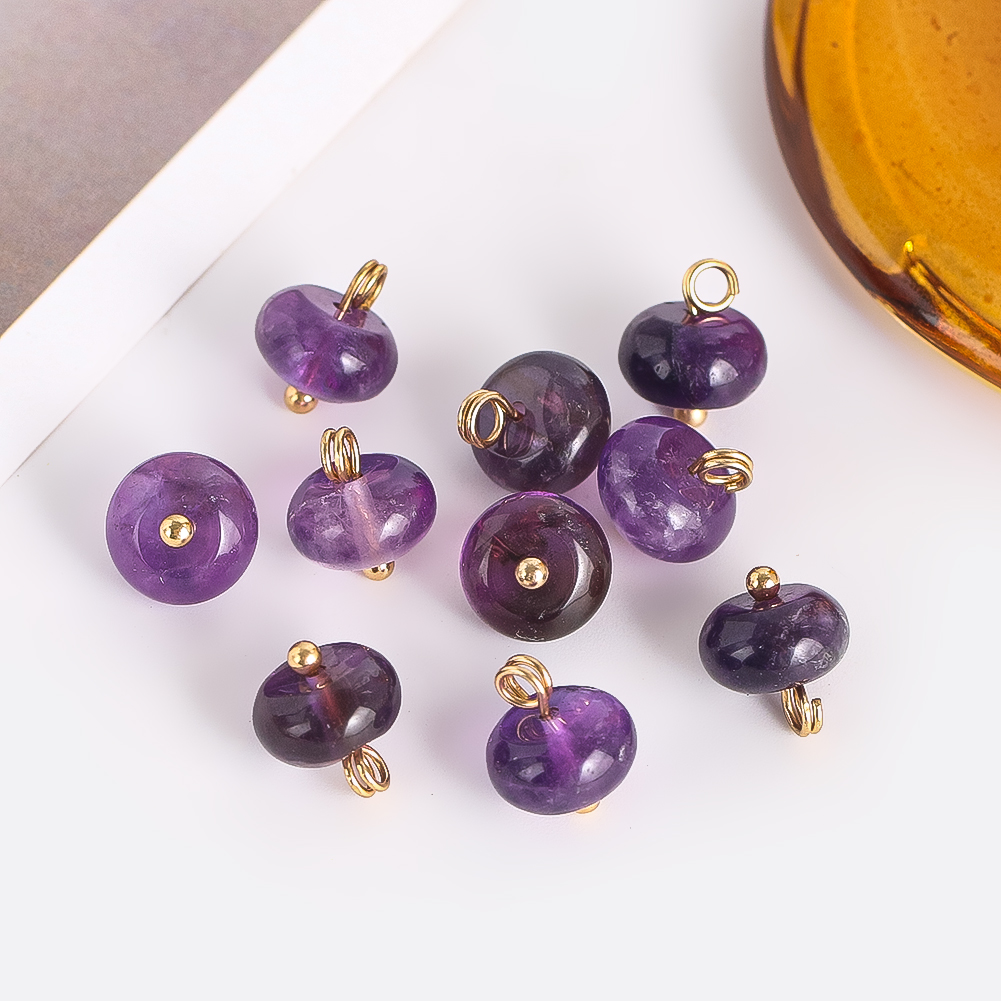 2pcs Random Amethyst Flat Bead - Home Decor Curtain 评论和价格
