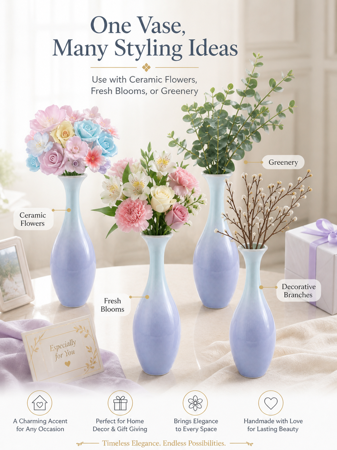 Hand-Painted Ceramic Vase Matt - Home Decor Dopamine 评论和价格