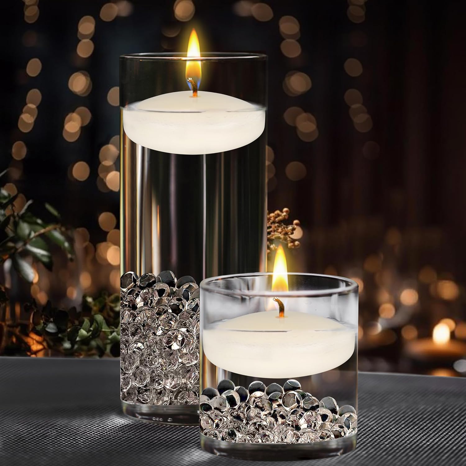 24 Unscented Ivory Floating Ca - Home Decor Event 评论和价格