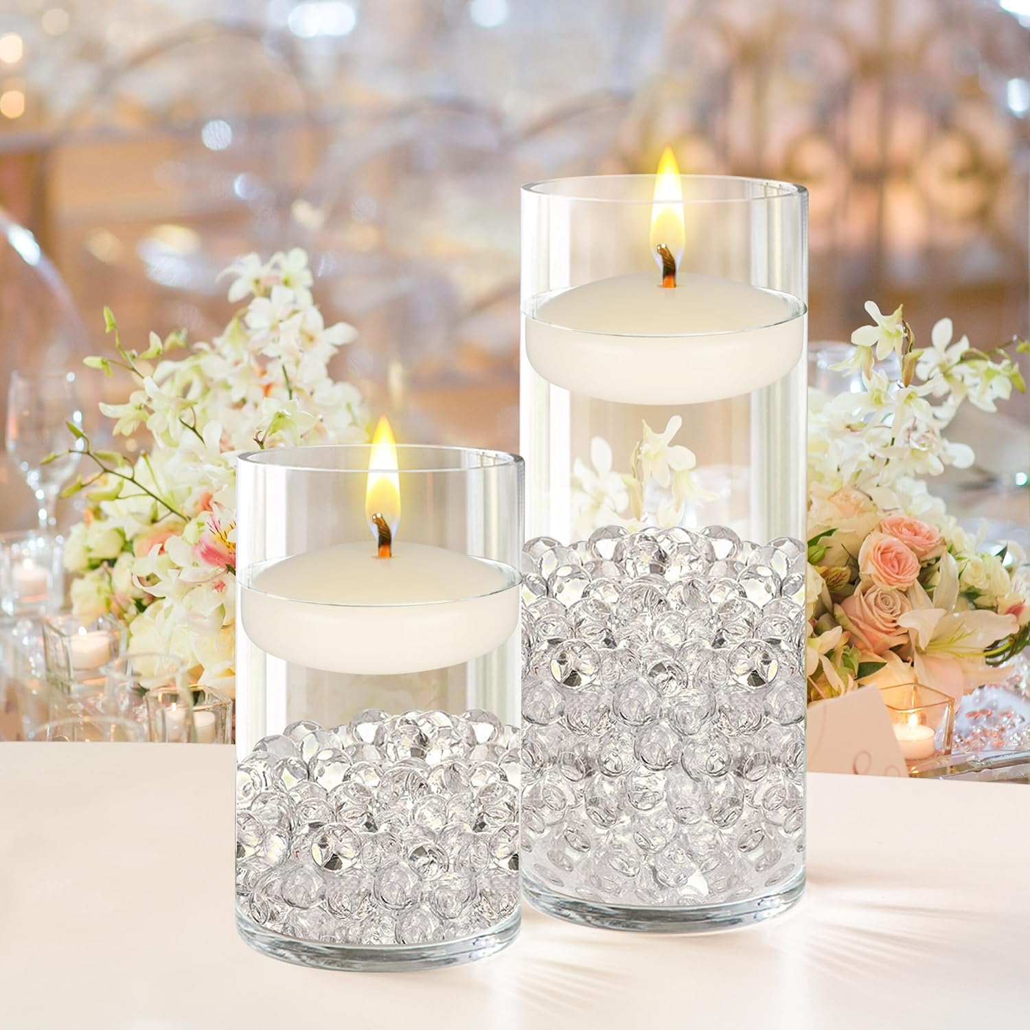24 Unscented Ivory Floating Ca - Home Decor Event 评论和价格